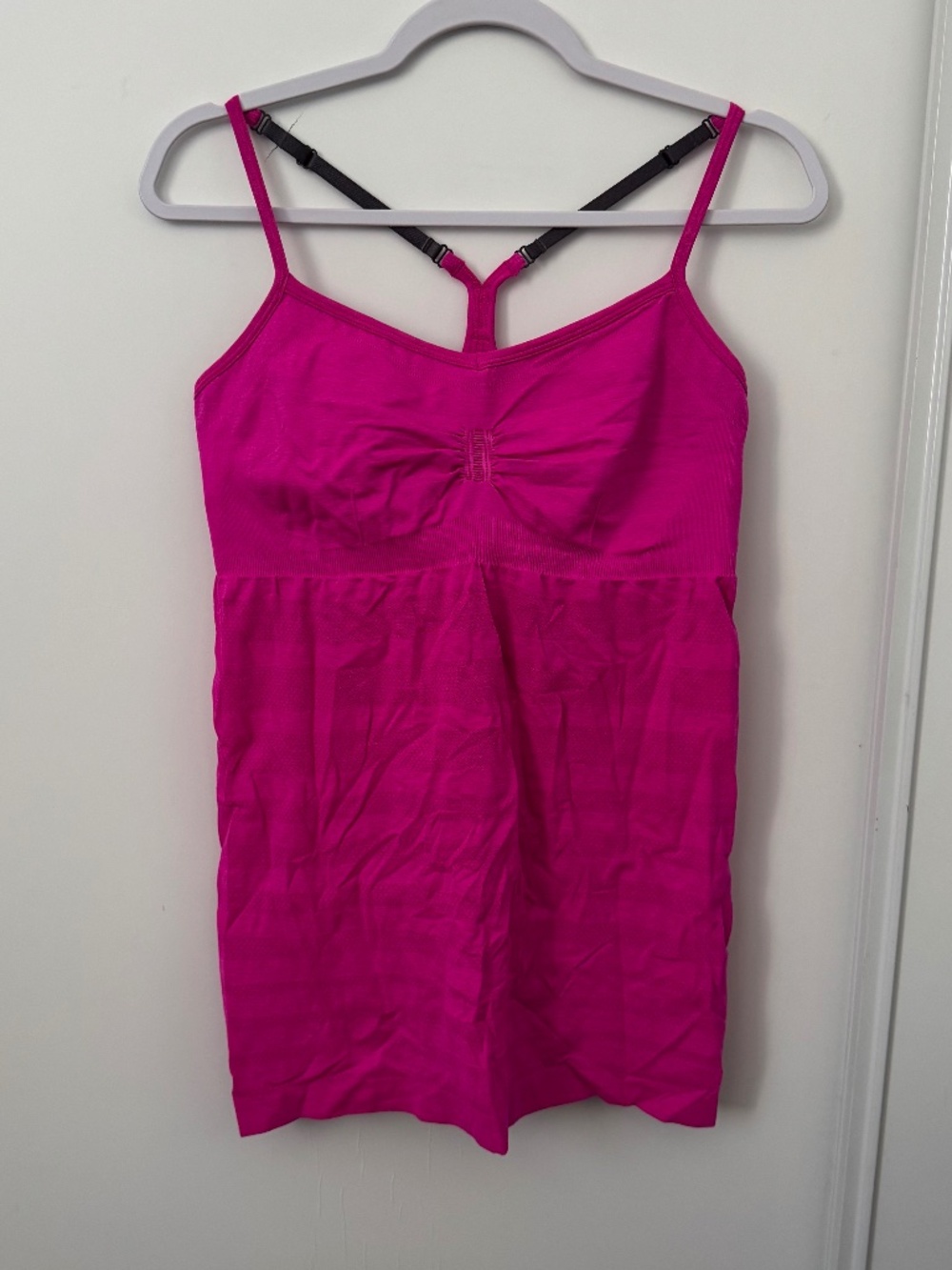 Vintage Lululemon Hot Pink Tank Top Size 12 Built-In Bra Adjustable Straps